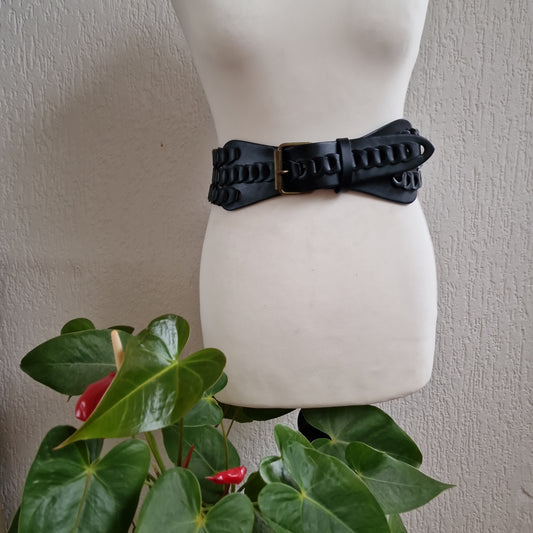 Ceinture tressée en cuir Take-it 3 rangs 3