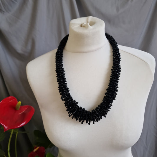 Black beaded necklace