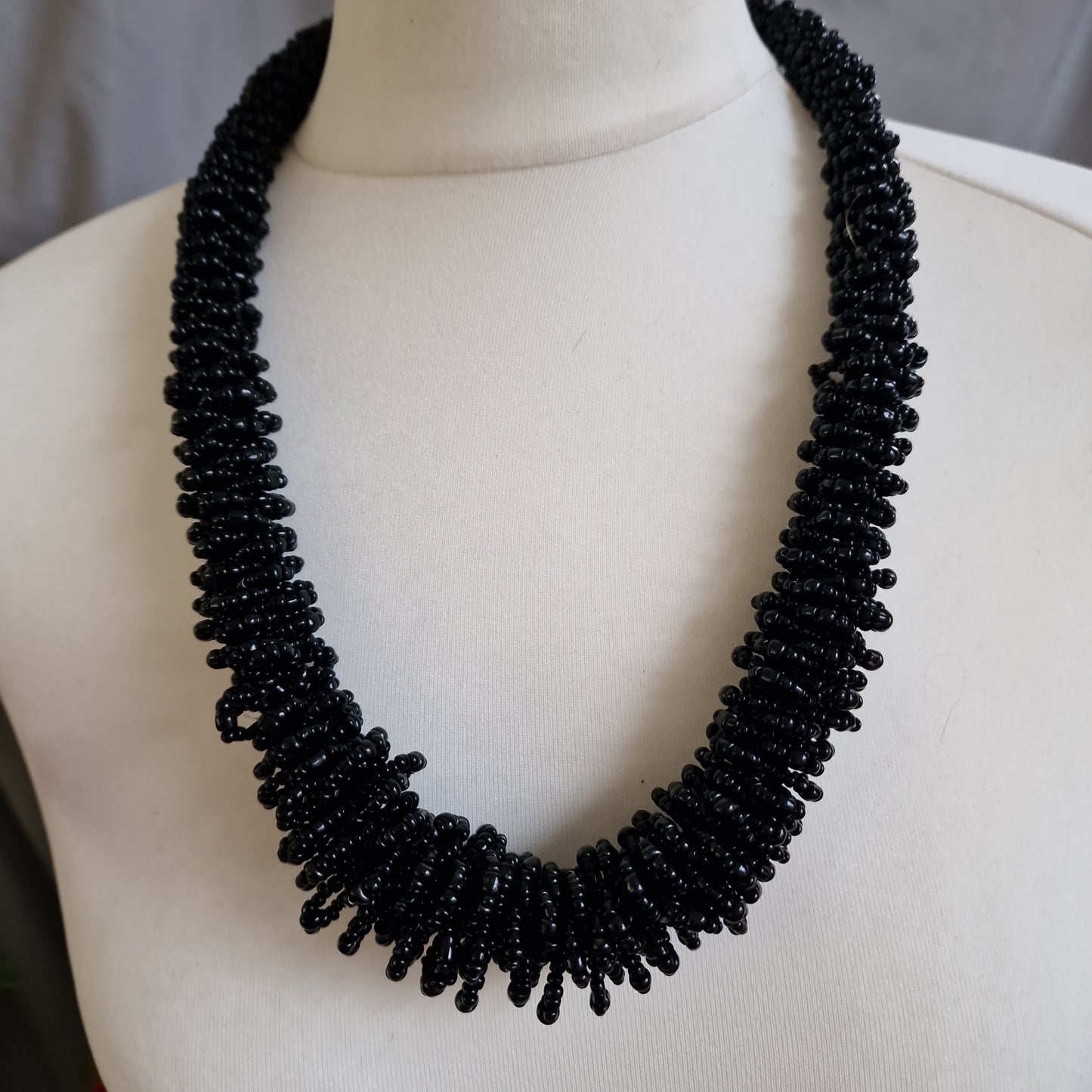 Black beaded necklace