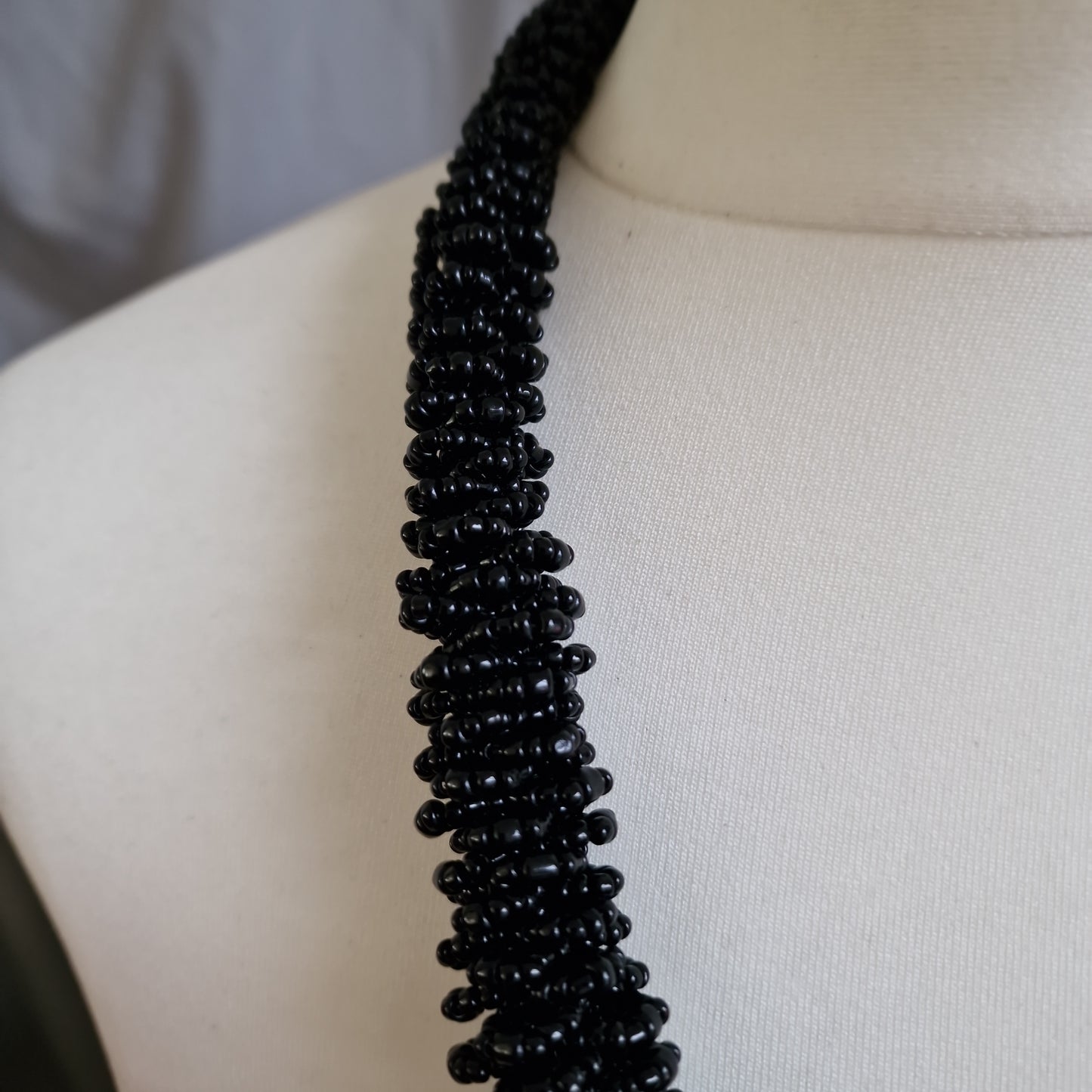 Black beaded necklace