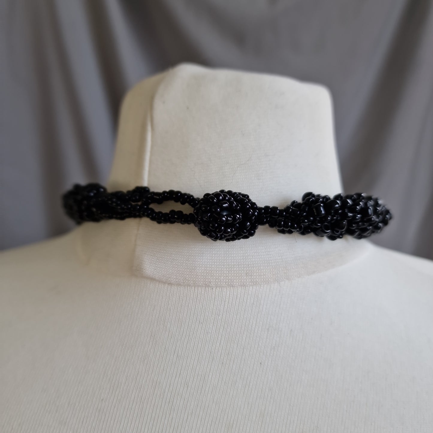 Black beaded necklace