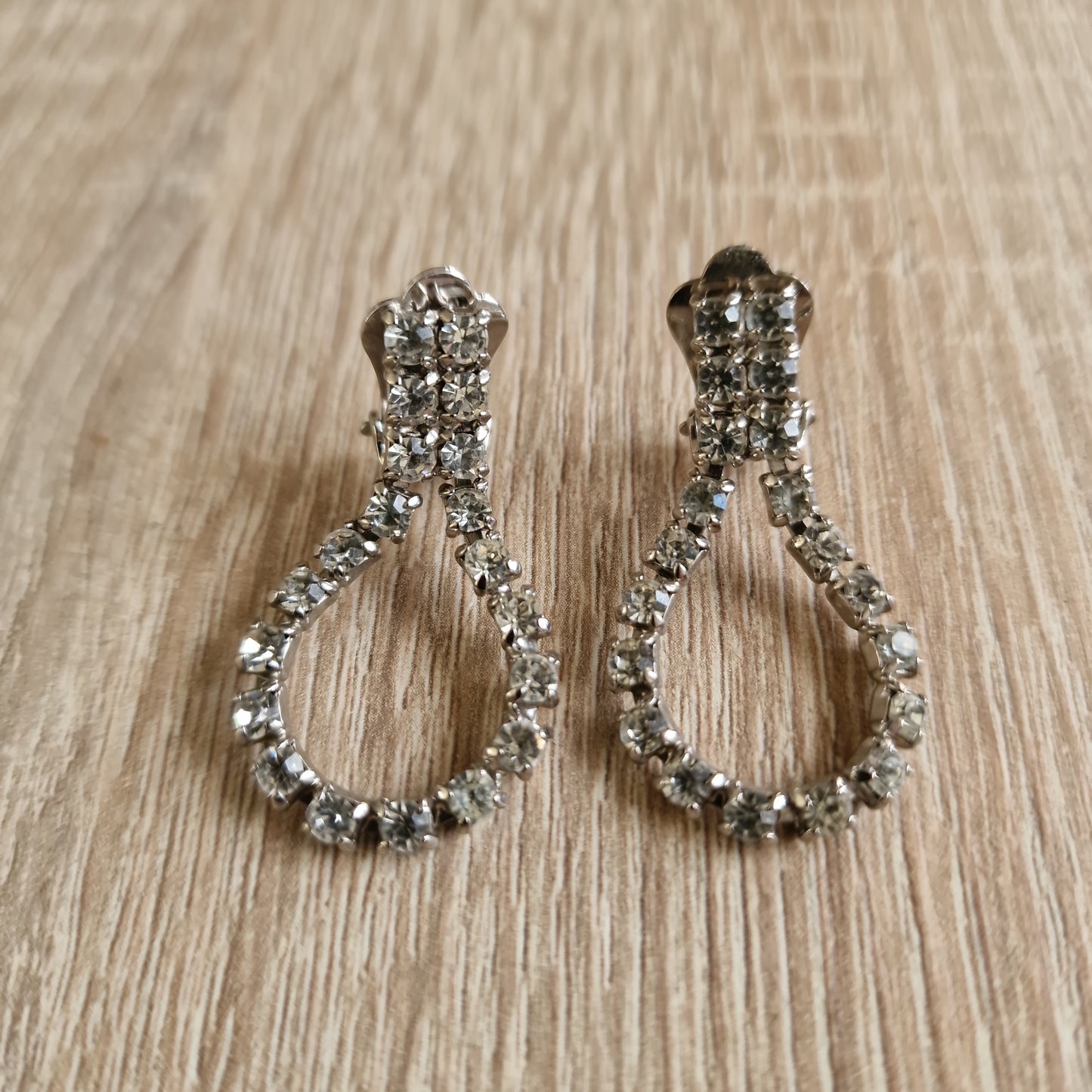 Rhinestone clip earrings