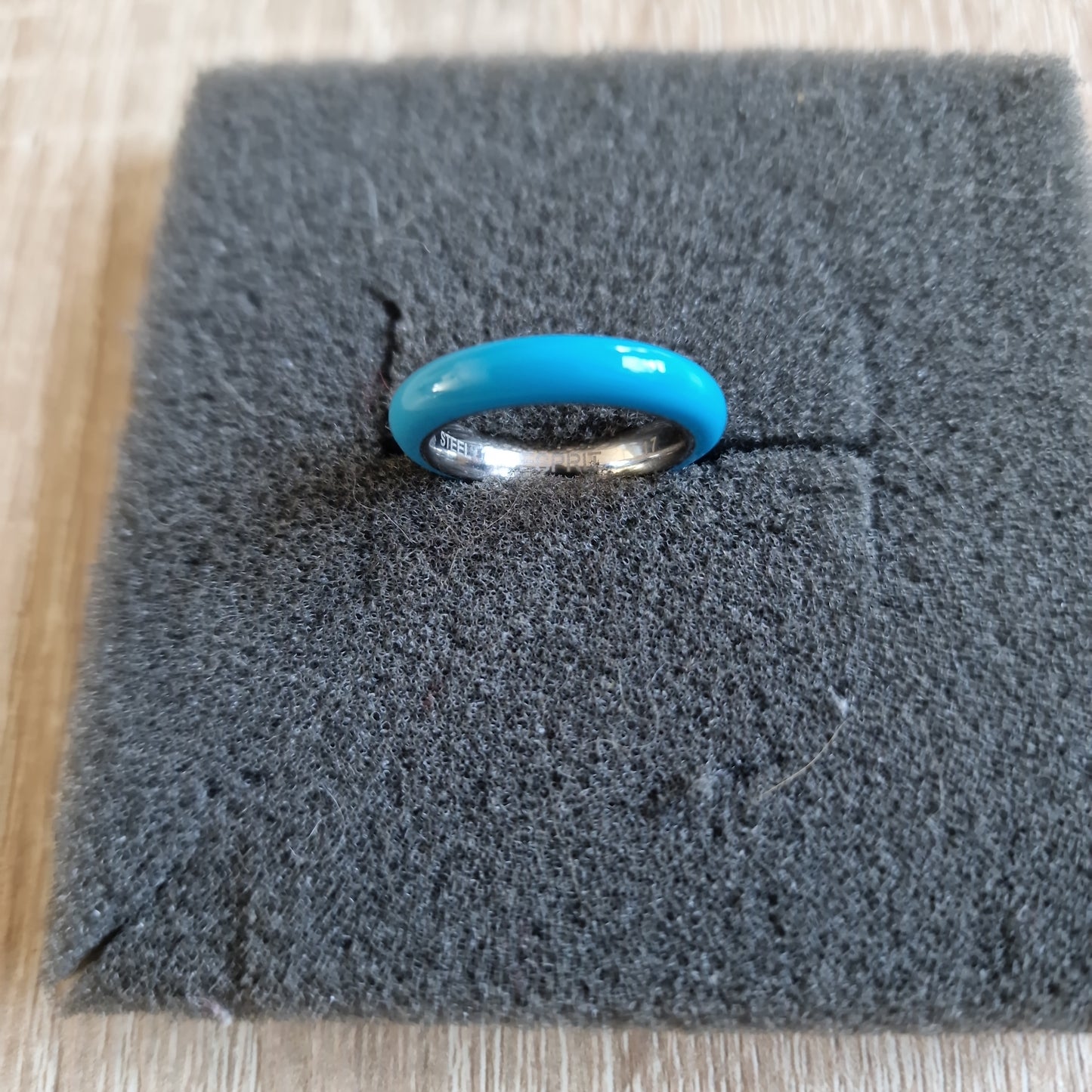 Esprit blauwe steel ring 6