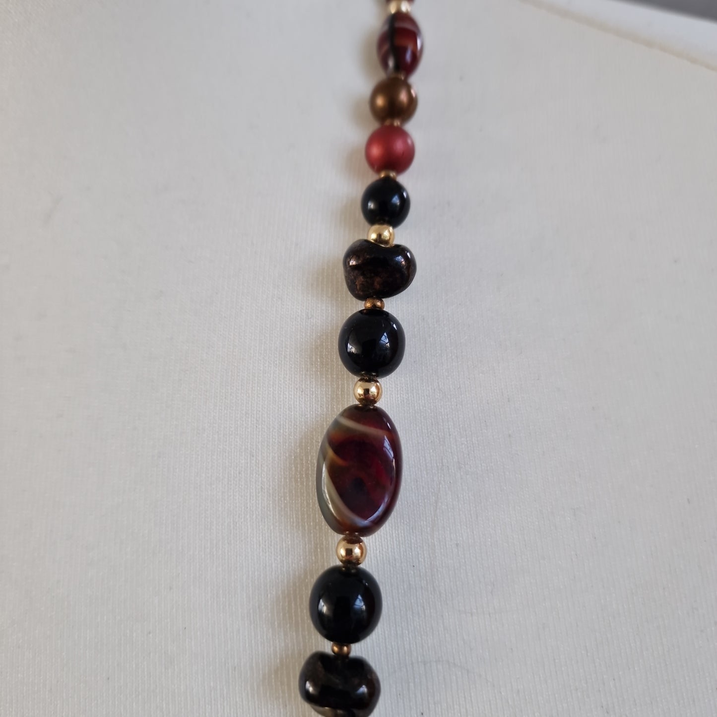 Long glass bead necklace