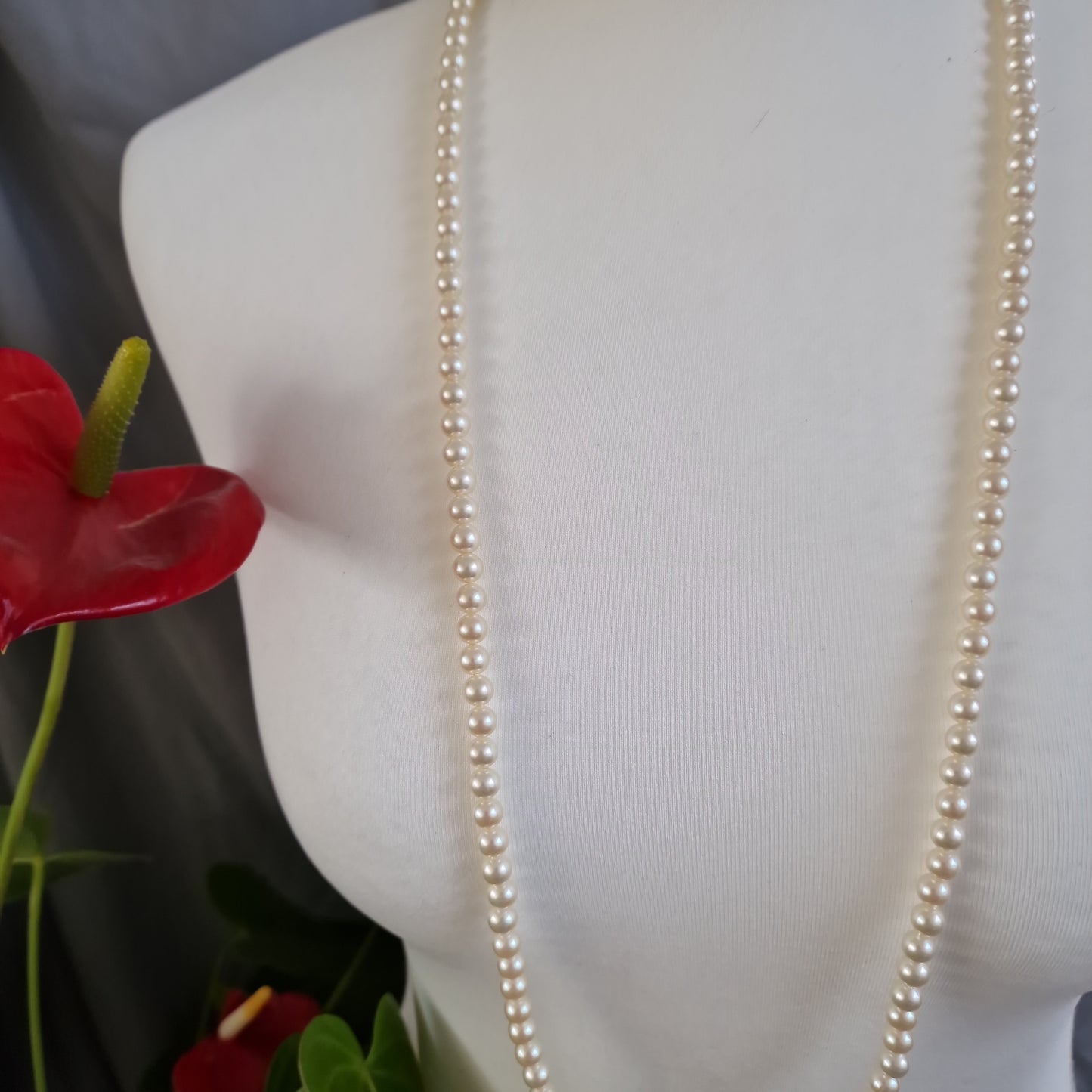 Long collier de perles