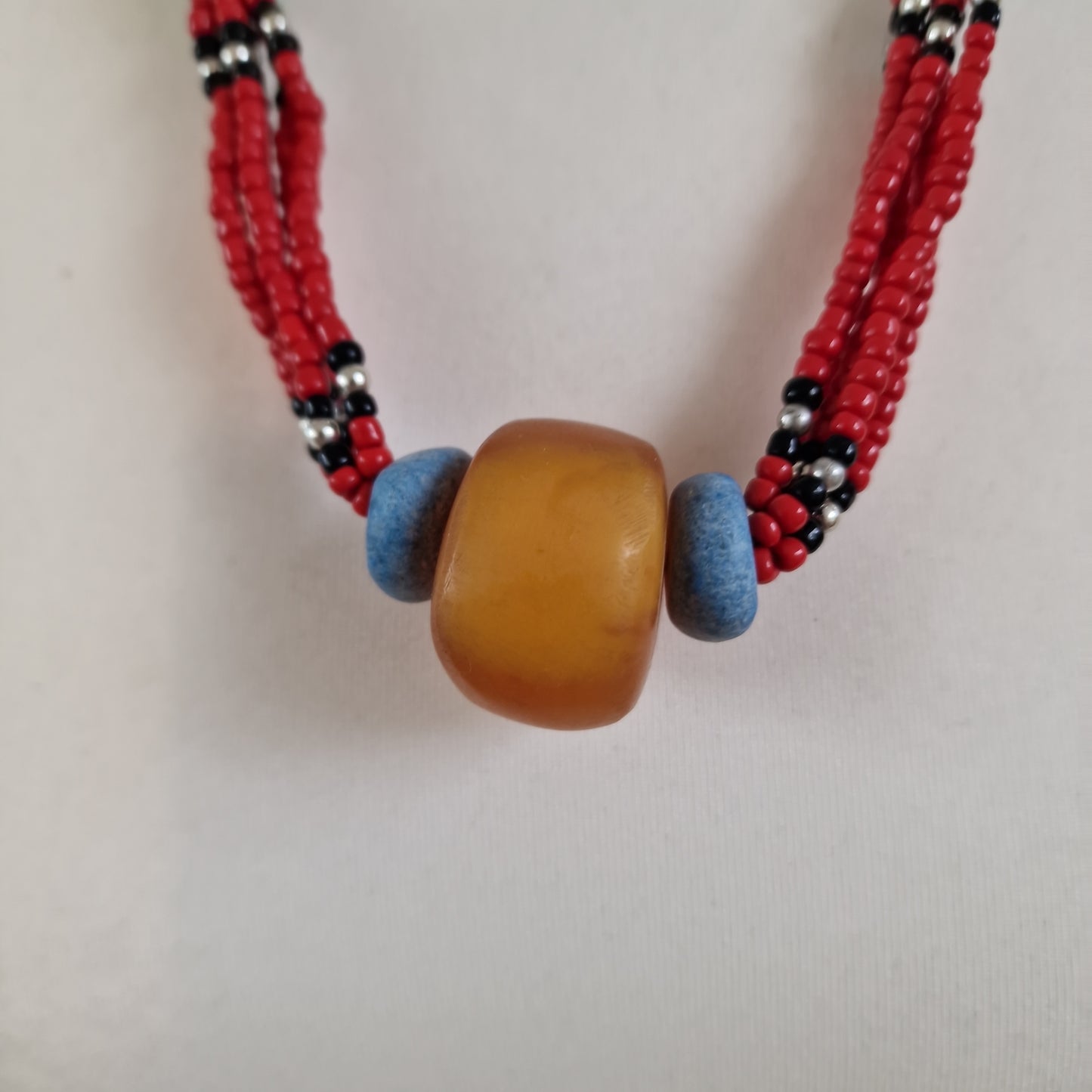 Moroccan multi-color gemstone necklace