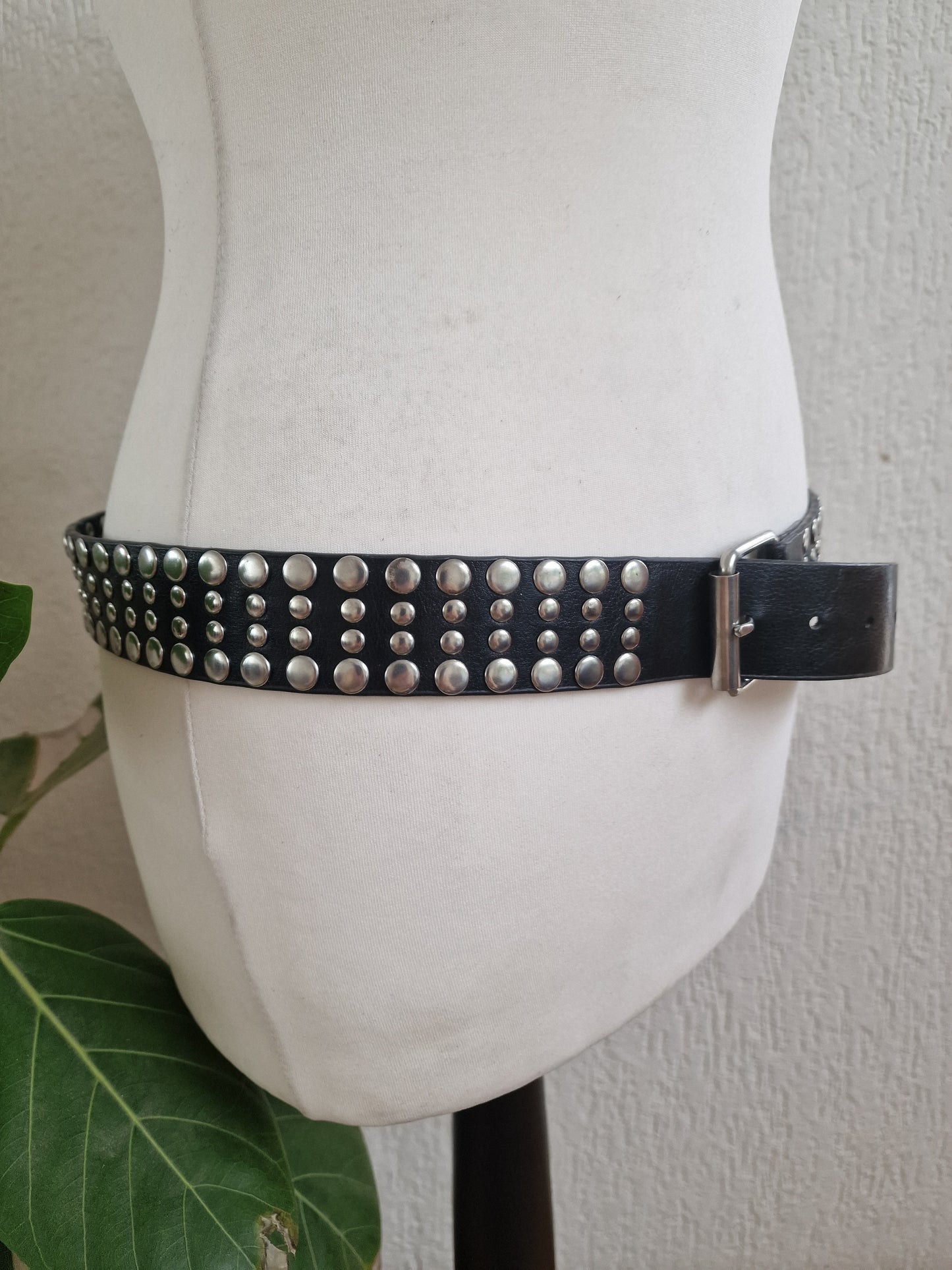 Vintage leren brede riem 39