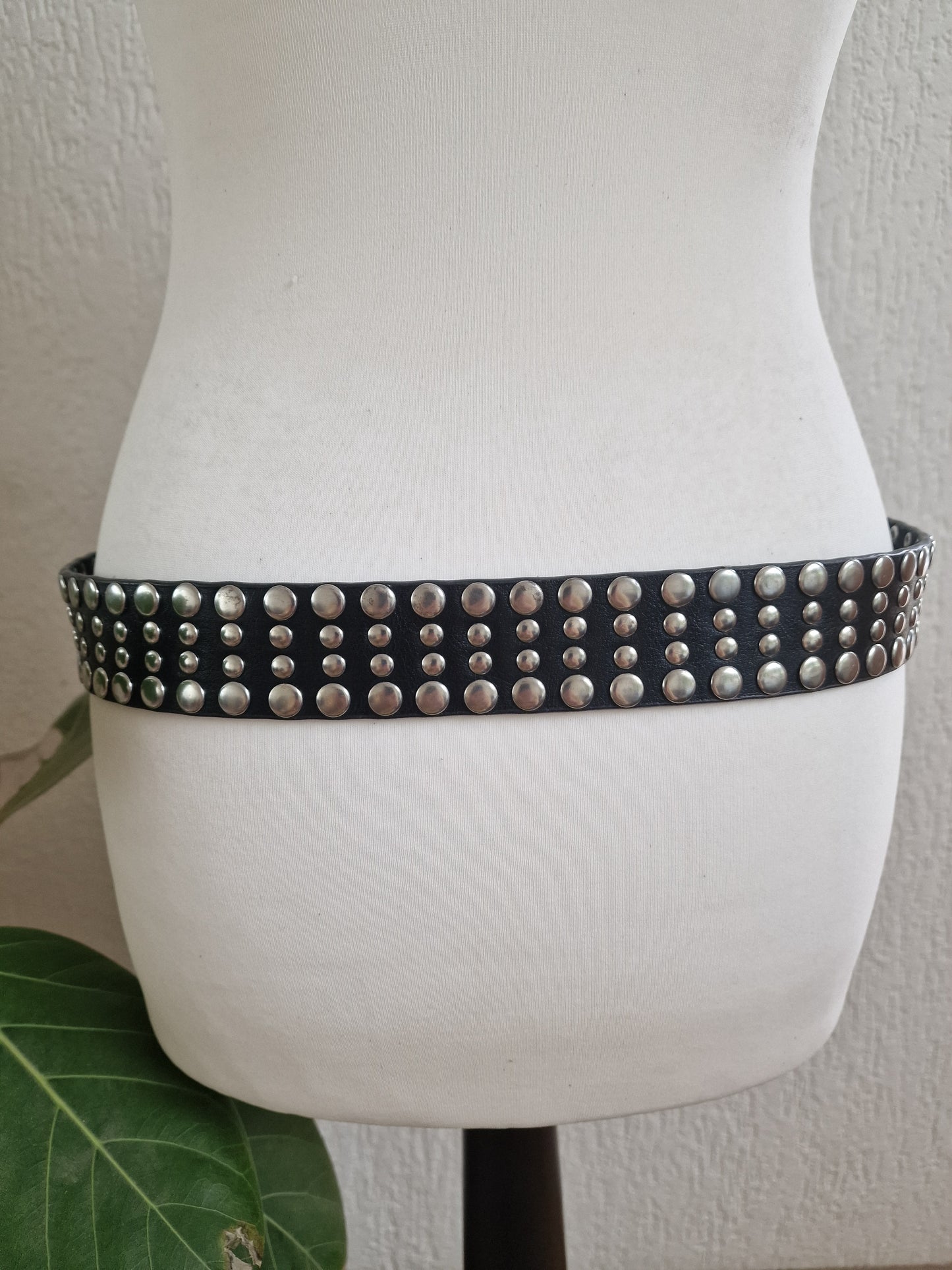 Vintage leren brede riem 39