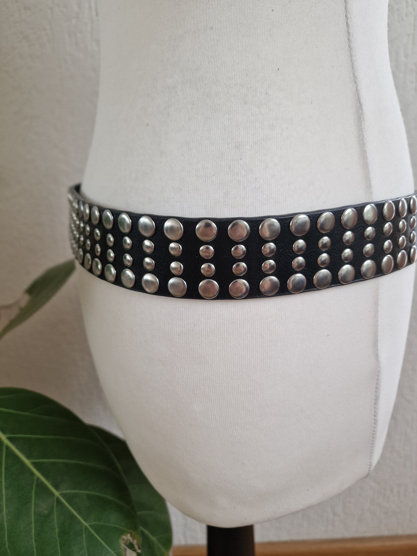 Vintage leren brede riem 39