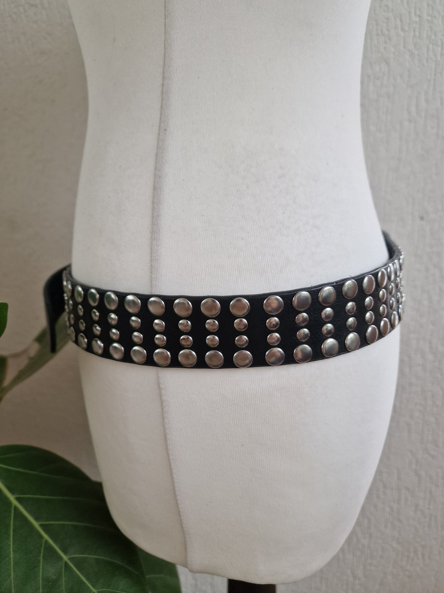 Vintage leren brede riem 39