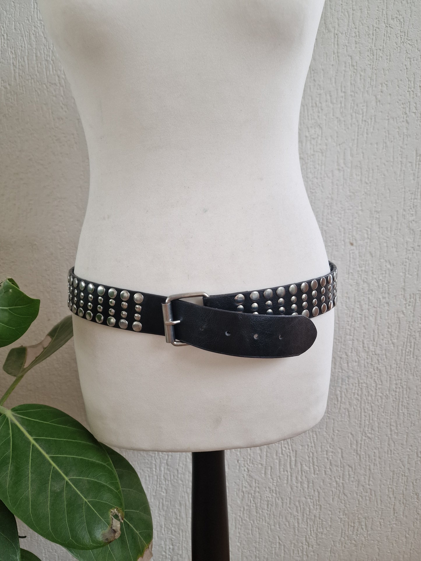 Vintage leren brede riem 39