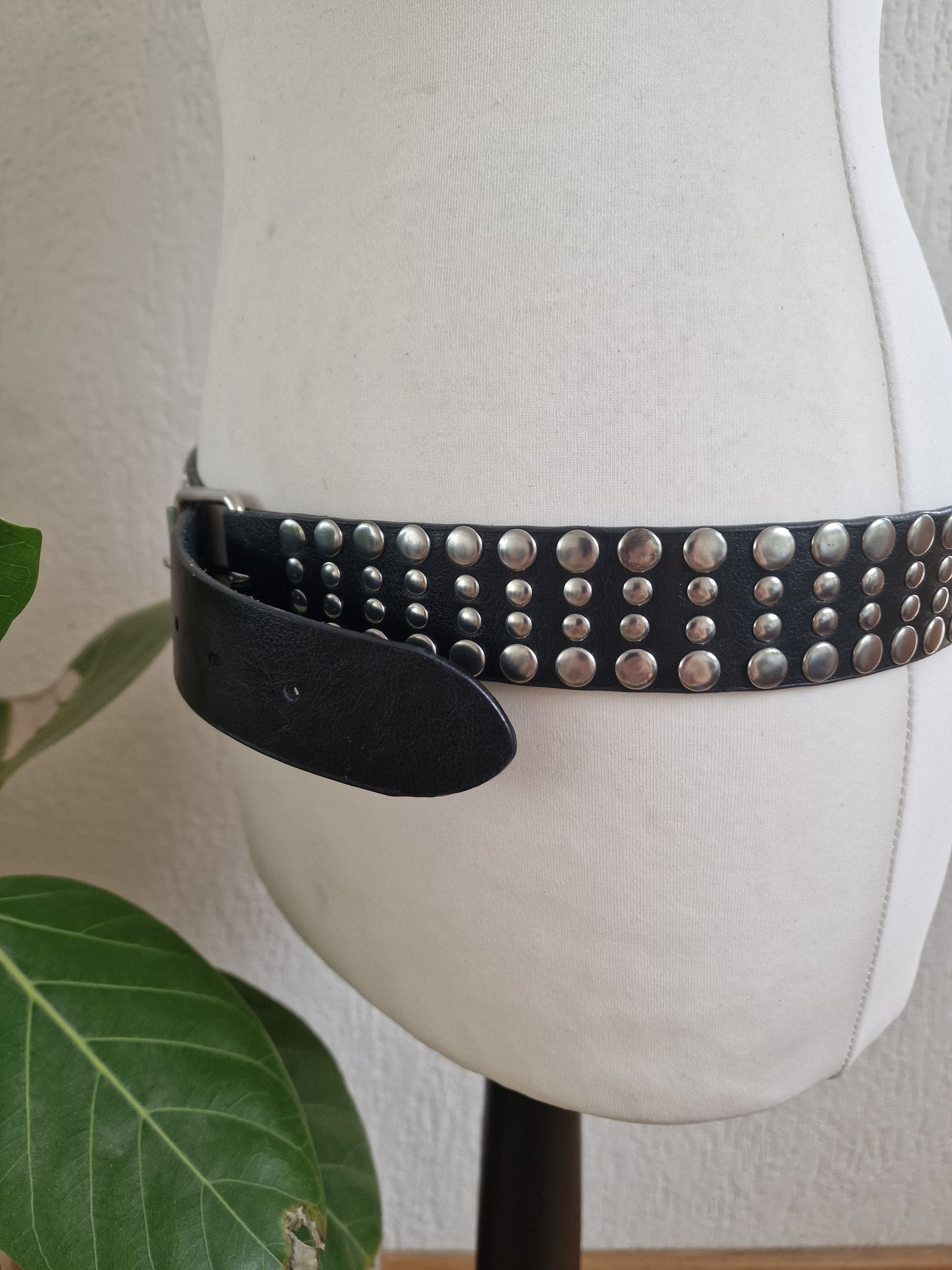 Vintage leren brede riem 39